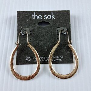 The Sak Textured Gold Tone U Shaped Hoop Earrings Fashion Jewelry